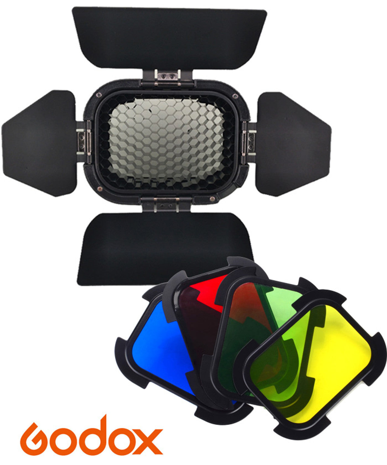 Godox 神牛 BD-07 蜂巢罩連4色濾色片AD200閃光燈專用